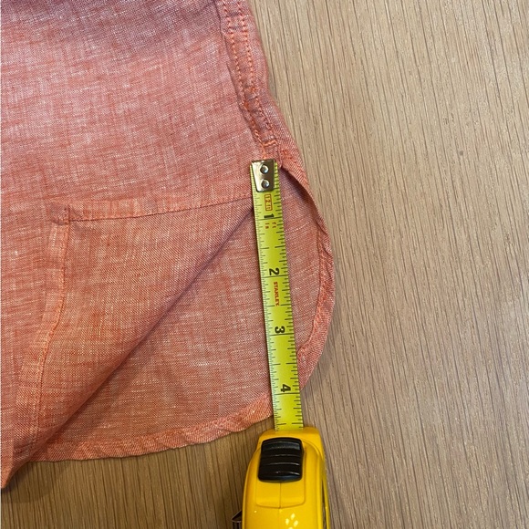 Garnet Hill 100% Linen Shirt Salmon Colored - Picture 6 of 6